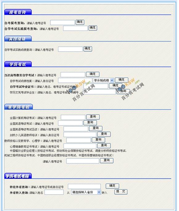 温州2011年10月自考成绩查询浙江自考