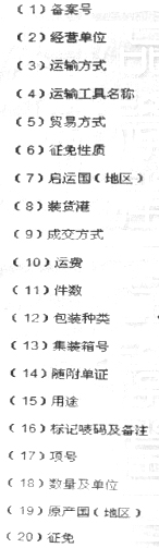 报关员考试试题及答案
