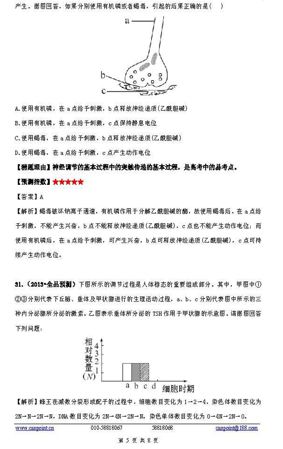 2013高考《生物》预测题及答案解析