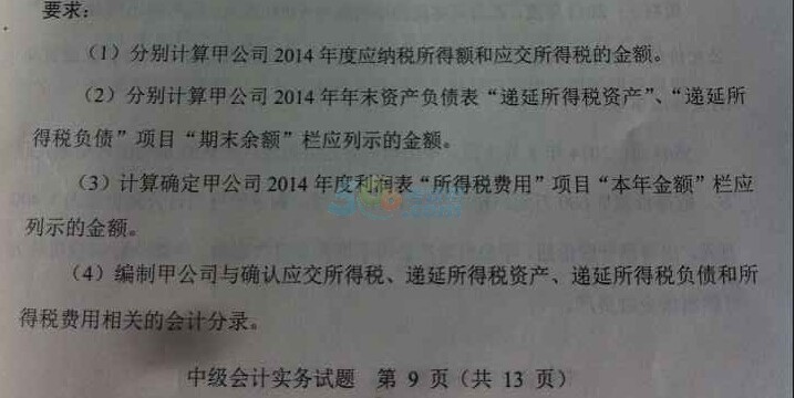 2015中级会计职称《会计实务》真题（图片版）