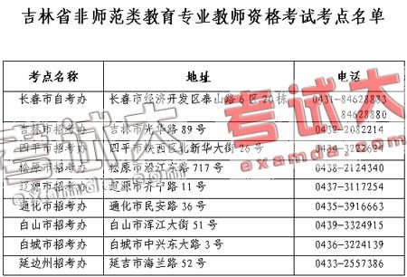 吉林省非师范类教师资格考试将于10月27日举行