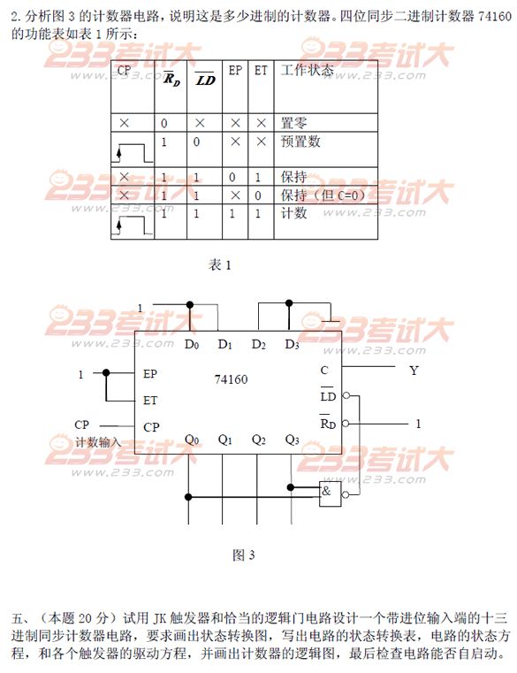 桂林电子科技大学2006年在职GCT数字逻辑电路试题